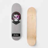 Schädelkopf mit Helm-individuelle Name Skateboard (Vorderseite)