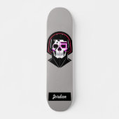 Schädelkopf mit Helm-individuelle Name Skateboard (Vorne)