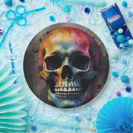 Schädelkopf Pappteller (Party)