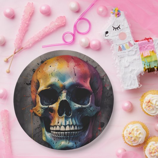 Schädelkopf Pappteller (Party)