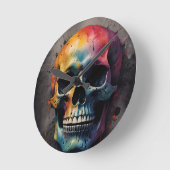 Schädelkopf Runde Wanduhr (Winkel)