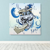 Schädelkopf Skate-Rampe Skateboard 1 Leinwanddruck (Insitu (Holzboden))