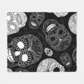 Schädelköpfe aus schwarz und weiß fleecedecke (Vorderseite (Horizontal))