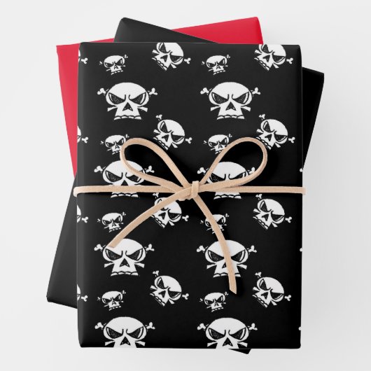 Schädelköpfe Geschenkpapier Set (Beispiel)