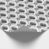 Schädelkranmuster Geschenkpapier (Ecke)
