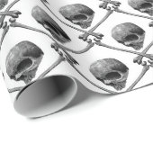 Schädelkranmuster Geschenkpapier (Rolleneckpunkt)