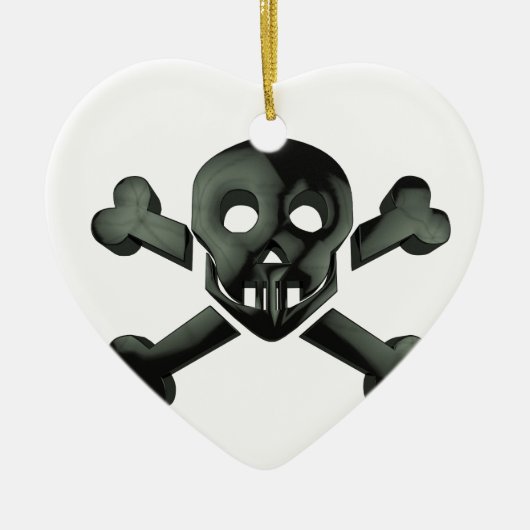 Schädelkreuze Keramik Ornament (Vorne)