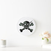 Schädelkreuze Runde Wanduhr (Zuhause)