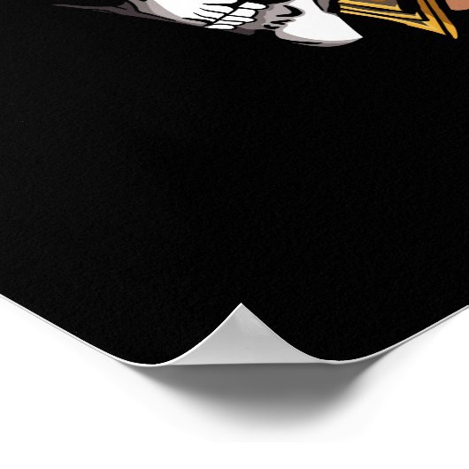 Schädelkrieger mit Schwarz Poster (Ecke)
