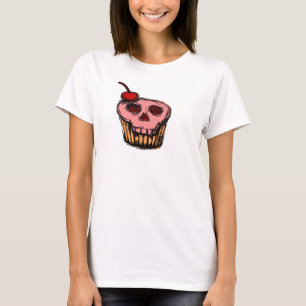Schädelkuchen mit Kirsche T-Shirt