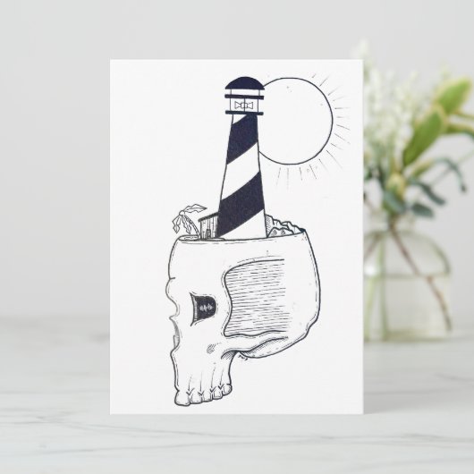 Schädelkunst Feiertagskarte (Stehend Vorderseite)