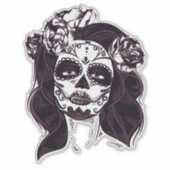 Schädelmädchen Aufkleber (Vorderseite)