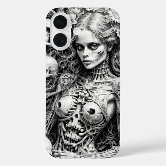 Schädelmädchen mit Knochenabdeckung Case-Mate iPhone Hülle (Rückseite)