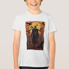 Schädelmann mit Krähen Tri-Blend Shirt