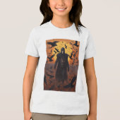 Schädelmann mit Krähen Tri-Blend Shirt (Vorderseite)