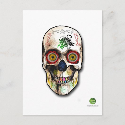 Schädelmexikan Postkarte (Vorderseite)