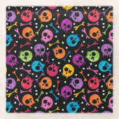 Schädelmuster 2 glasuntersetzer (Vorderseite)