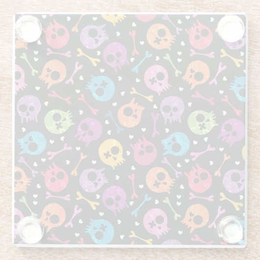 Schädelmuster 2 glasuntersetzer (Rückseite)