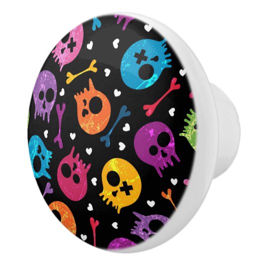 Schädelmuster 2 keramikknauf (Rechts)