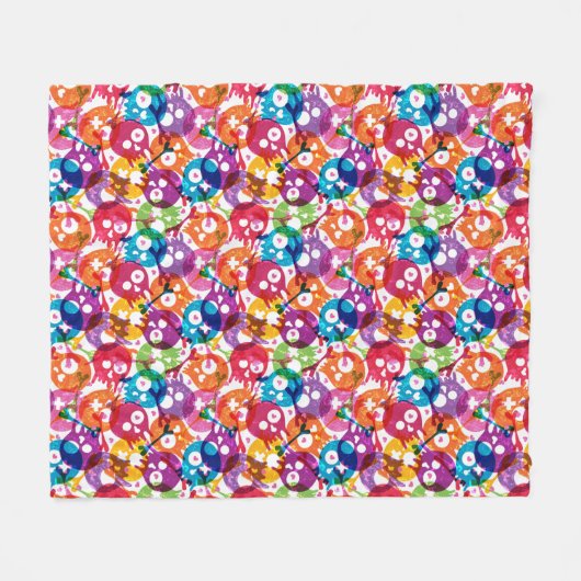 Schädelmuster 3 fleecedecke (Vorderseite (Horizontal))