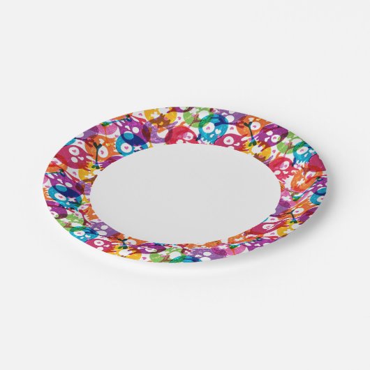 Schädelmuster 3 pappteller (Schrägansicht)