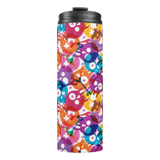 Schädelmuster 3 thermosbecher (Vorderseite)