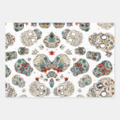 Schädelmuster aus Zucker, umhüllend Blatt Set von (Vorderseite)