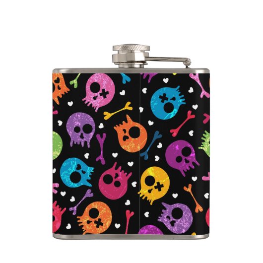 Schädelmuster Flachmann (Rückseite)