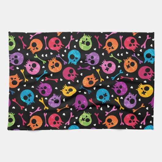 Schädelmuster Geschirrtuch (Horizontal)
