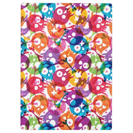 Schädelmuster Klemmbrett (Rückseite)