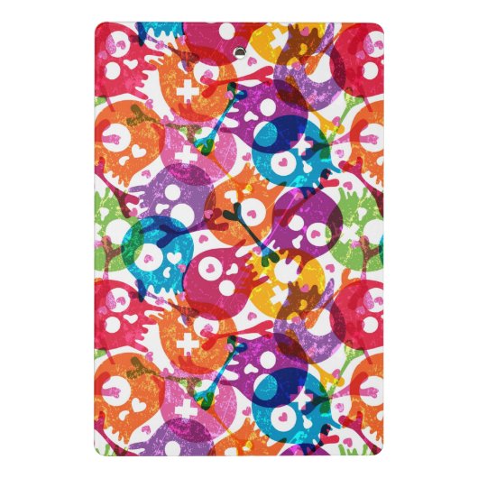 Schädelmuster Mini Klemmbrett (Rückseite)