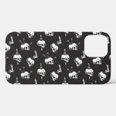 Schädelmuster mit Waffen: Dunkler Hintergrund. Case-Mate iPhone Hülle (Rückseite (Horizontal))