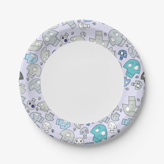 Schädelmuster Pappteller (Vorderseite)