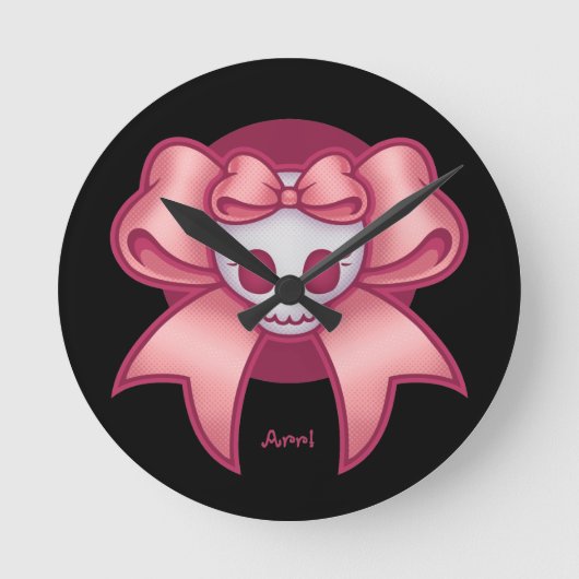 Schädel'n-Bögen Runde Wanduhr (Vorderseite)