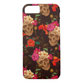 Schädel'n-Rosen-Muster Case-Mate iPhone Hülle (Rückseite)