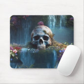 Schädeln unter Wasserfällen und Blume Entfallen Mousepad (Mit Mouse)