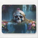 Schädeln unter Wasserfällen und Blume Entfallen Mousepad<br><div class="desc">Schädel zwischen Blume und Wasserfällen.</div>