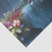 Schädeln unter Wasserfällen und Blume Entfallen Seidenpapier (Detail)