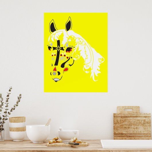 Schädelpferd Poster (Küche)