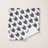 Schädelplakatmuster Badhandtuch Set (Waschlappen)