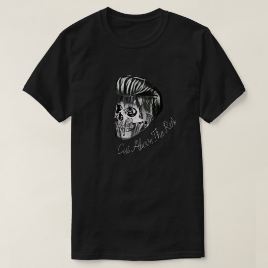 SchädelPompadour geschnitten über den Erholungs-T T-Shirt (Design vorne)