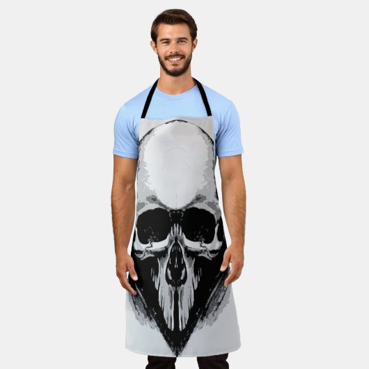 Schädelposter Schürze (Getragen)