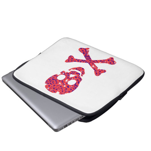 Schädelrosa Blume Laptopschutzhülle (Vorne Knopf)