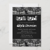 SchädelRose | Funky Chalkboard Grunge Abschluss Einladung (Vorderseite)