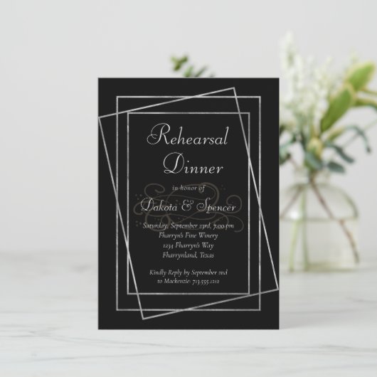 SchädelRose | Gothic Chalkboard Grunge Probe Einladung (Stehend Vorderseite)