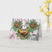 SchädelRose Karte (Gelbe Blume)