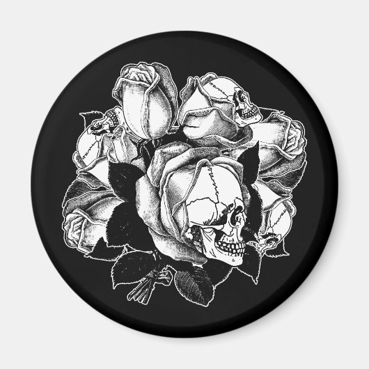 SchädelRose Magnet (Vorne)