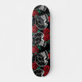 SchädelRote Rose | Beängstigendes modernes gotisch Skateboard (Vorne)