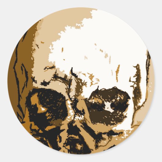 Schädelschädel Runder Aufkleber (Vorderseite)