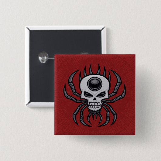 Schädelspinne Button (Vorne & Hinten)